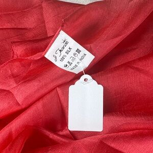 Red/Coral/Pink Silk Scarf 27”x70”